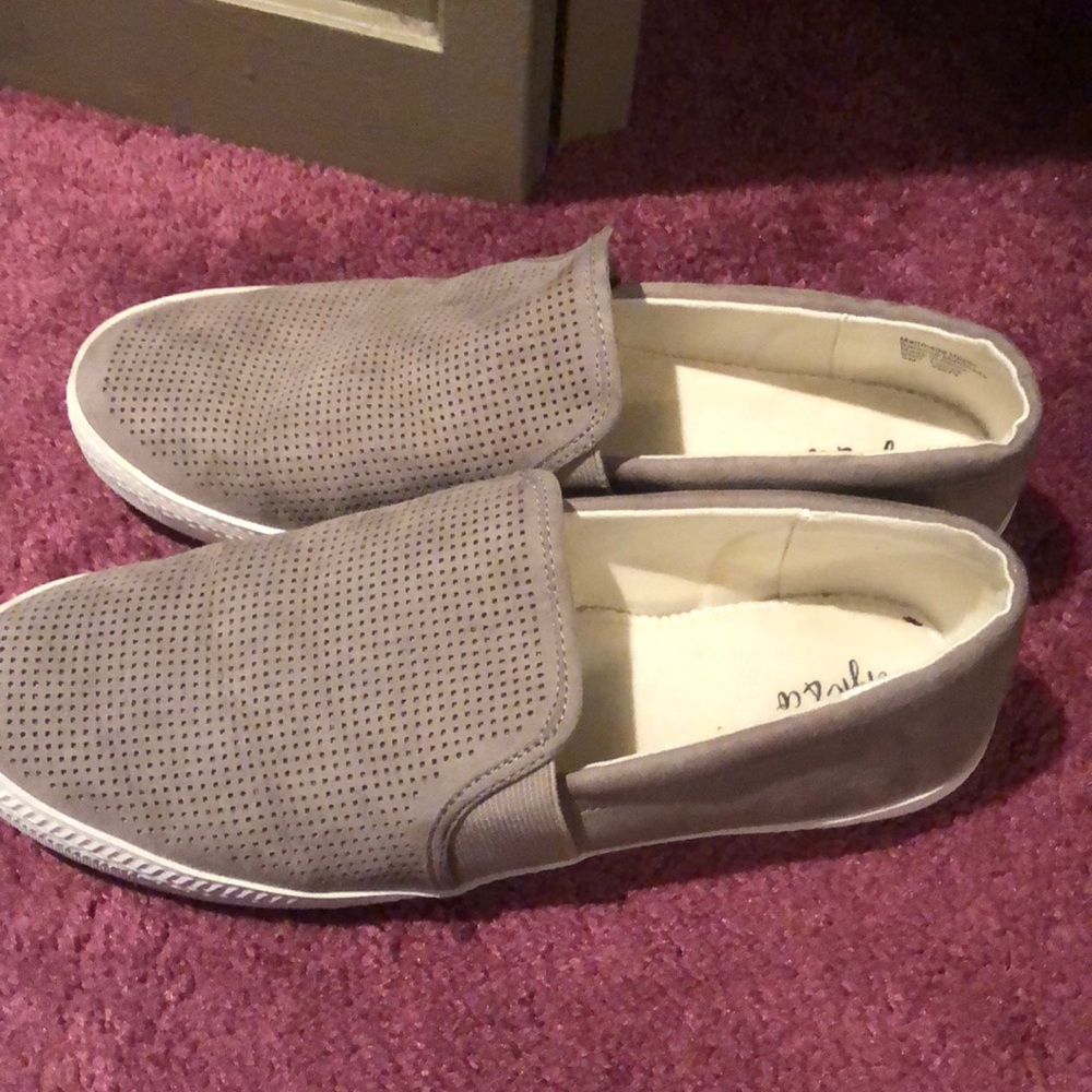 Tan slip on shoes